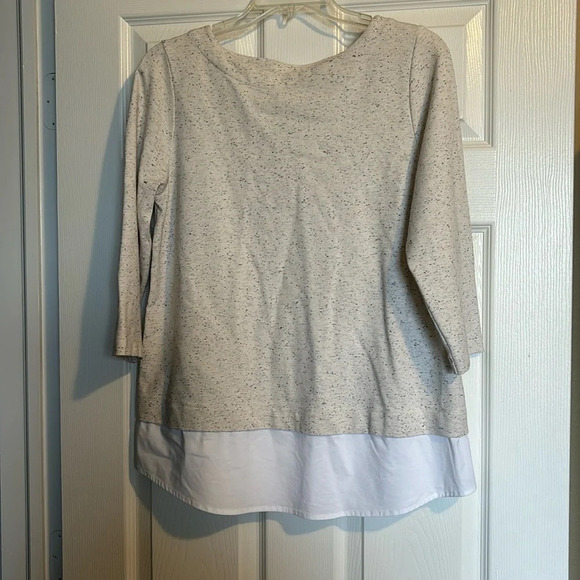 J. Jill women’s light gray speckled blouse size small - Picture 1 of 7